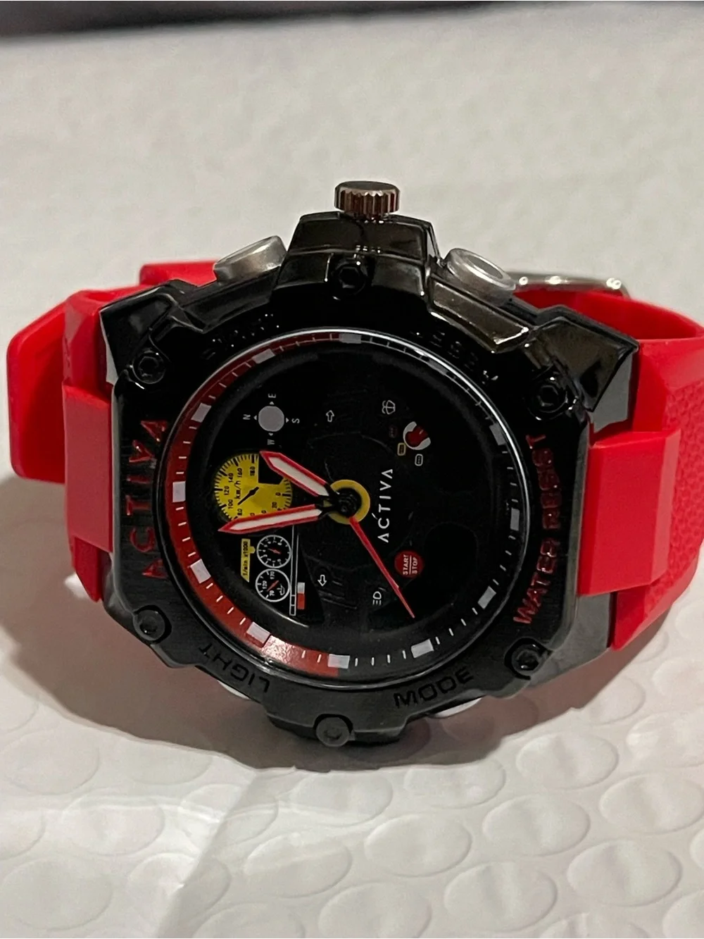 Activa X Invicta Analog & Digital Men's Watch - 55mm, Red & Black